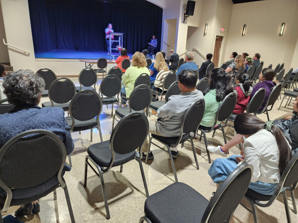 a contestant presents at GWCC oratoracle contest